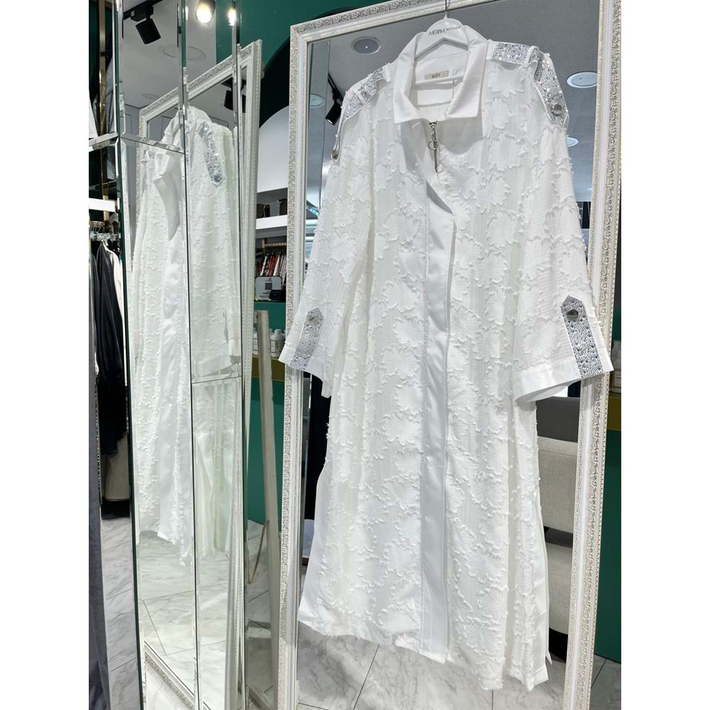 ADN TÜLLÜ KAP - BEYAZ - 3