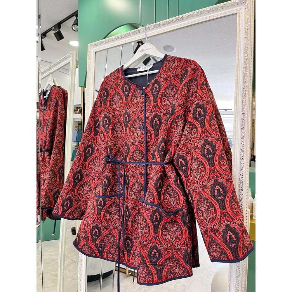 MRM ETNİK DESEN CEKET - BORDO - 1