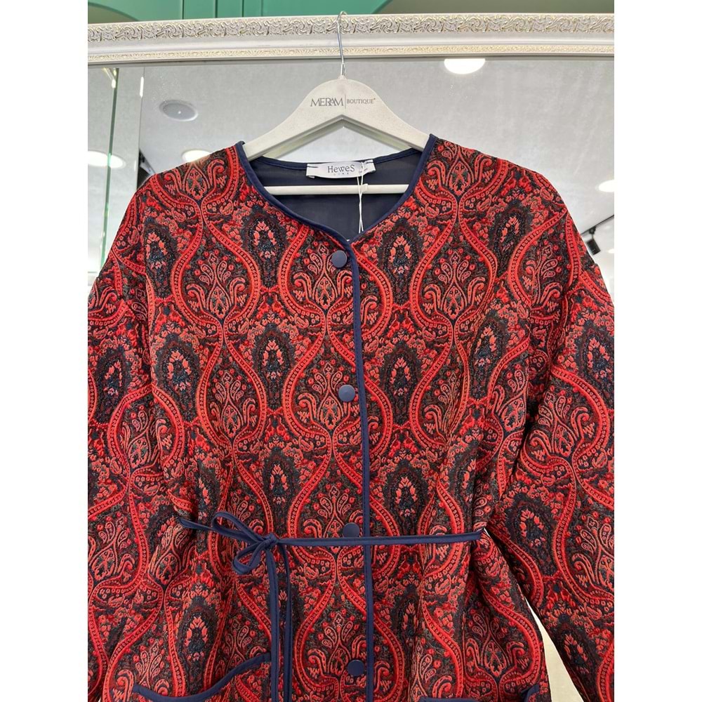 MRM ETNİK DESEN CEKET - BORDO - 1