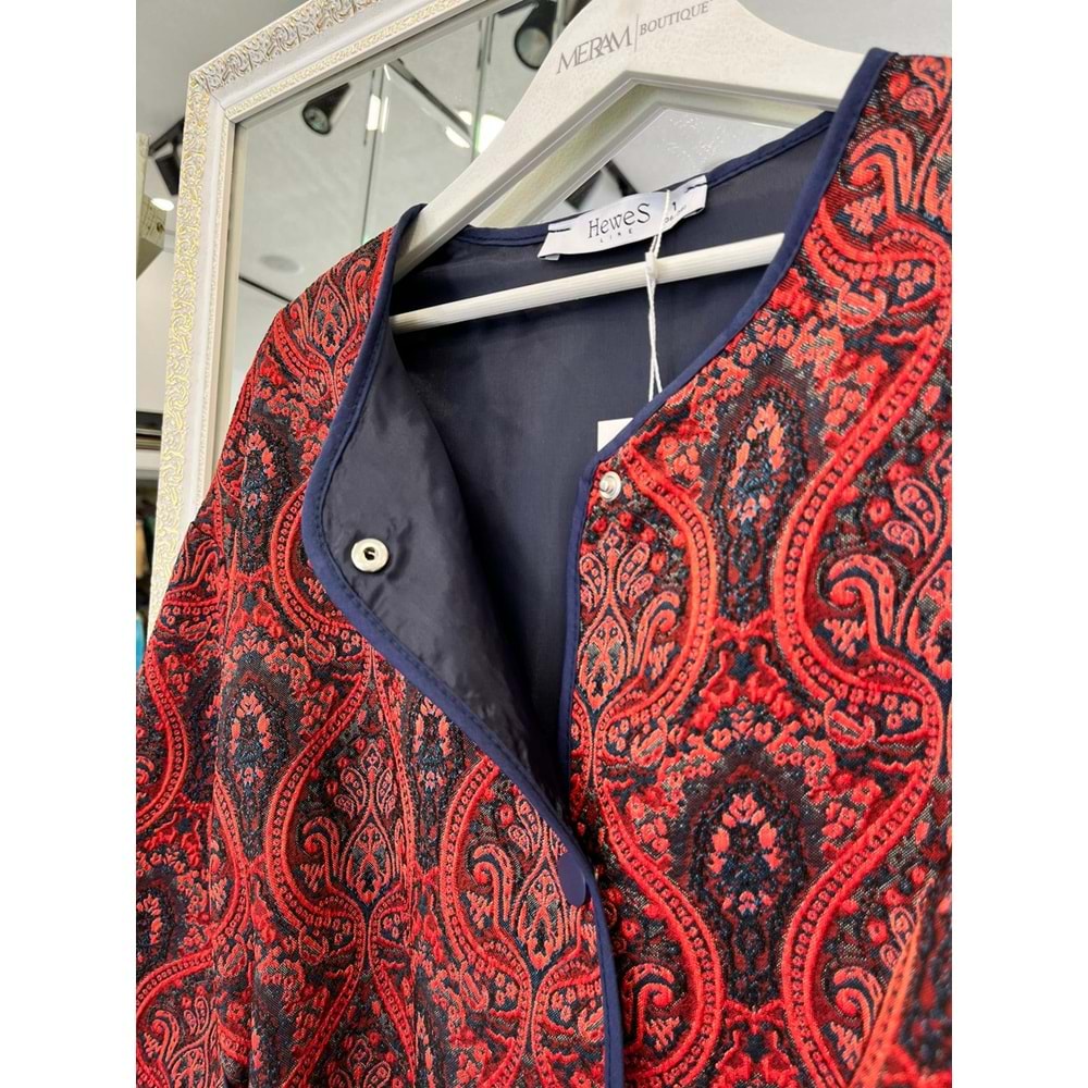 MRM ETNİK DESEN CEKET - BORDO - 1
