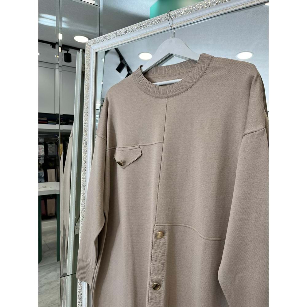 ADN MERSERİZE TUNİK DÜĞME DETAYLI - AÇIK VİZON - 1