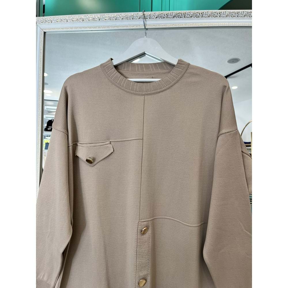 ADN MERSERİZE TUNİK DÜĞME DETAYLI - AÇIK VİZON - 1