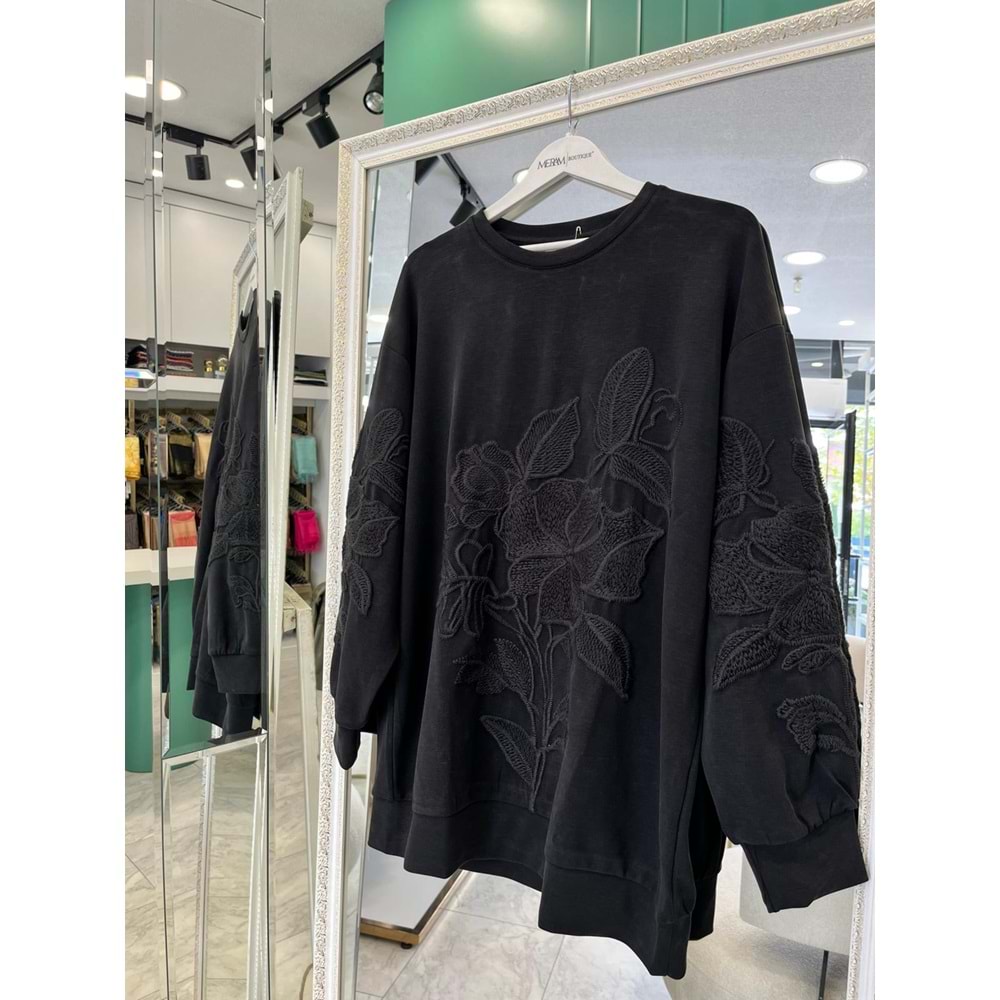 ADN İŞLEMELİ SWEAT ÖRME CUPRA - SİYAH - 2