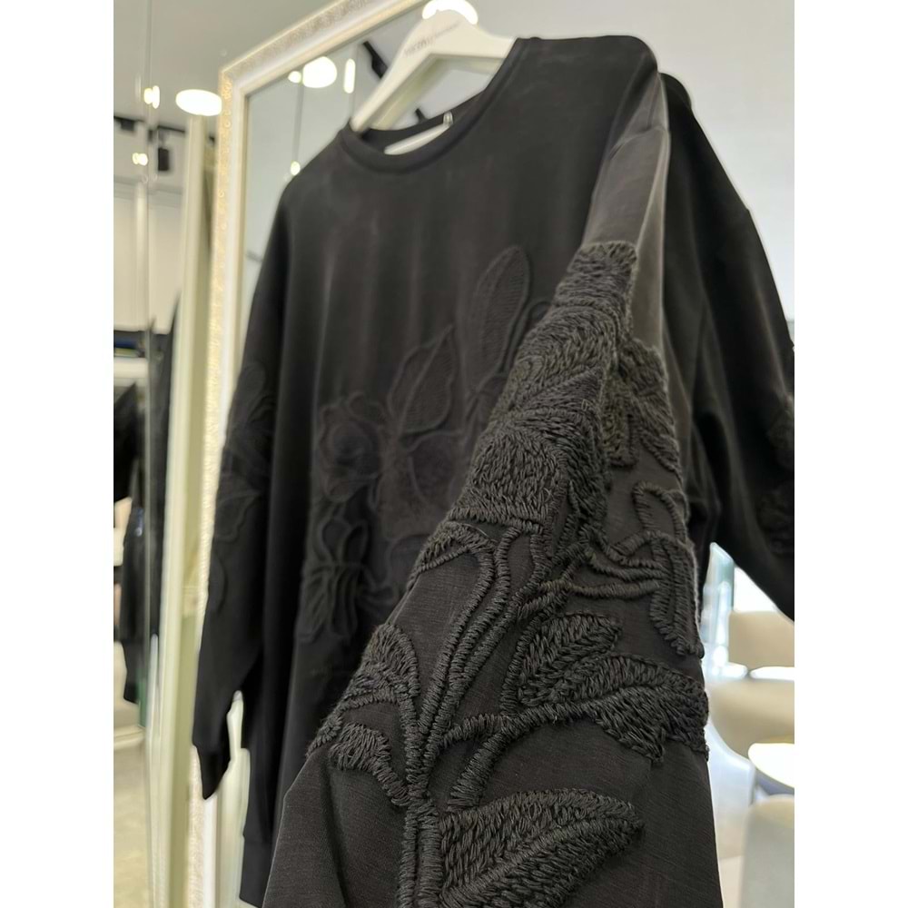 ADN İŞLEMELİ SWEAT ÖRME CUPRA - SİYAH - 2