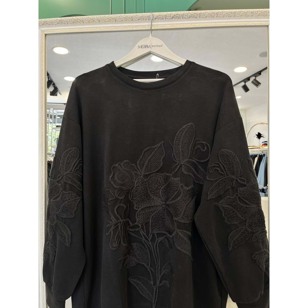 ADN İŞLEMELİ SWEAT ÖRME CUPRA - SİYAH - 2