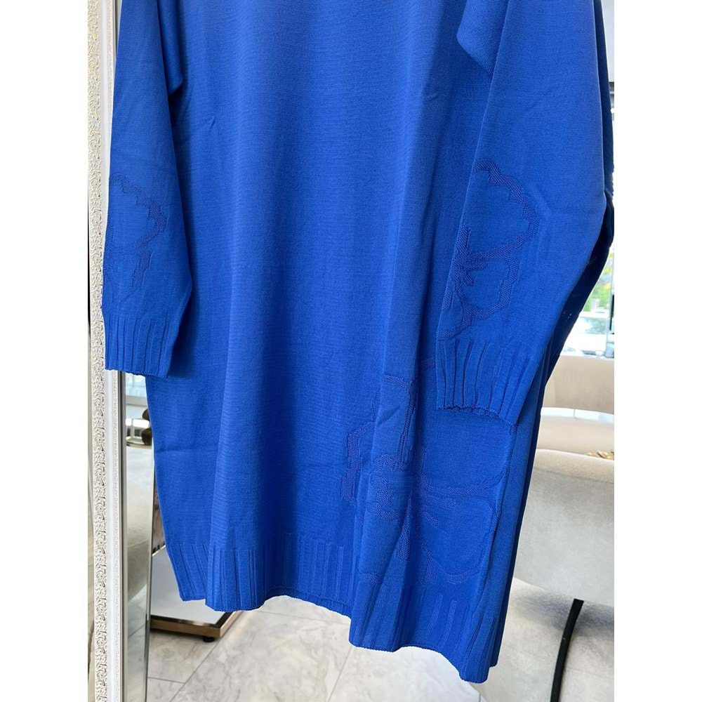 ADN MERSERİZE ÇİÇEKLİ TUNİK - MAVİ - 1