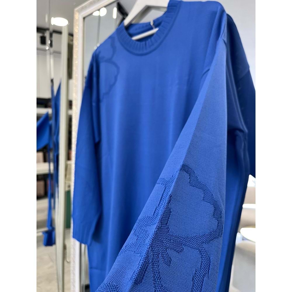 ADN MERSERİZE ÇİÇEKLİ TUNİK - MAVİ - 2