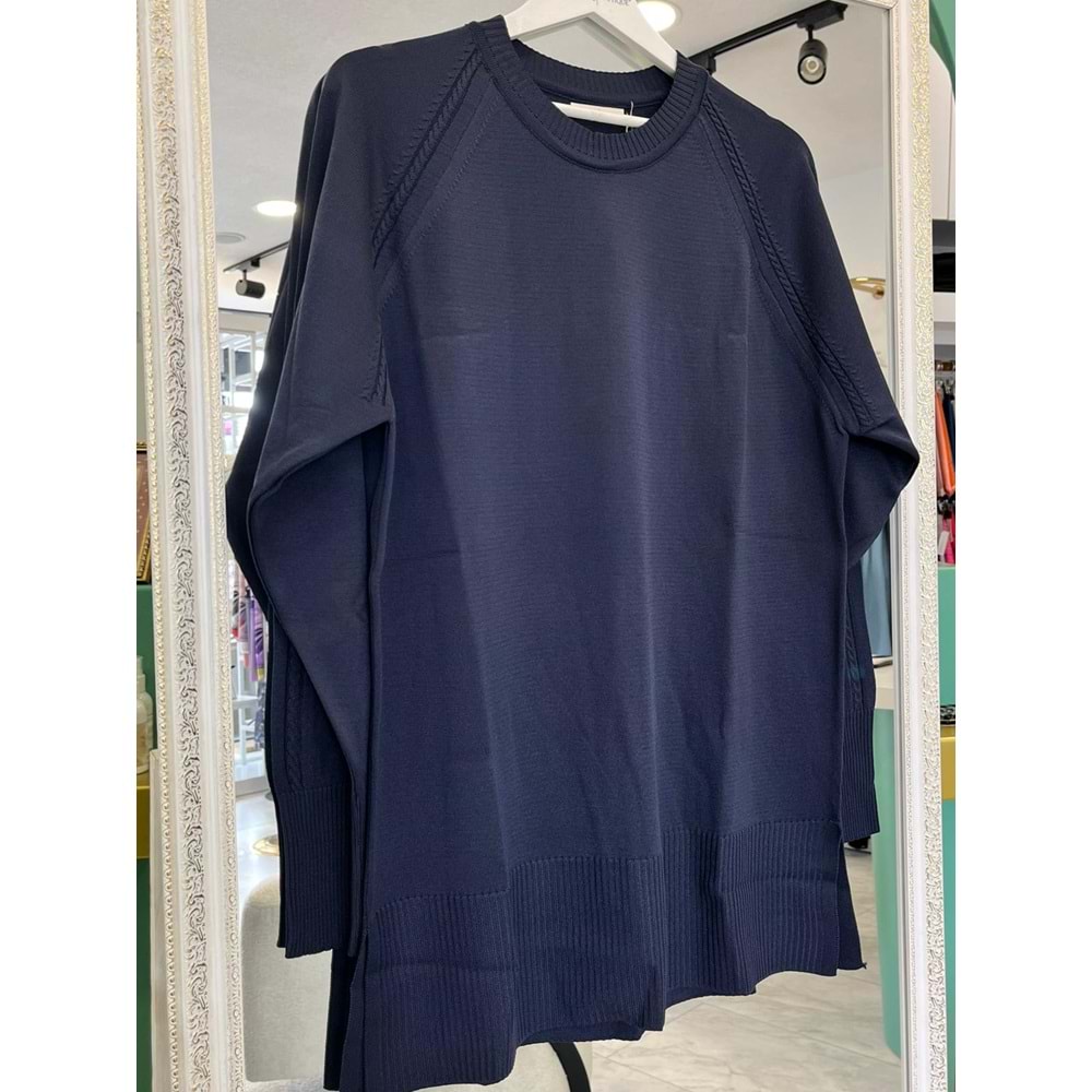 ADN MERSERİZE TUNİK SAÇ ÖRGÜLÜ - LACİVERT - 2