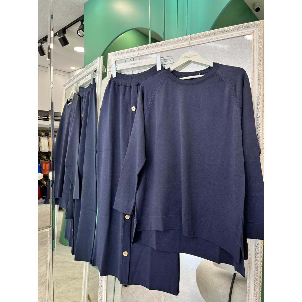 ADN MERSERİZE ETEKLİ TAKIM - LACİVERT - 1