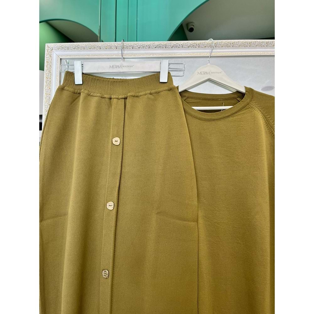 ADN MERSERİZE ETEKLİ TAKIM - YAĞ YEŞİLİ - 2