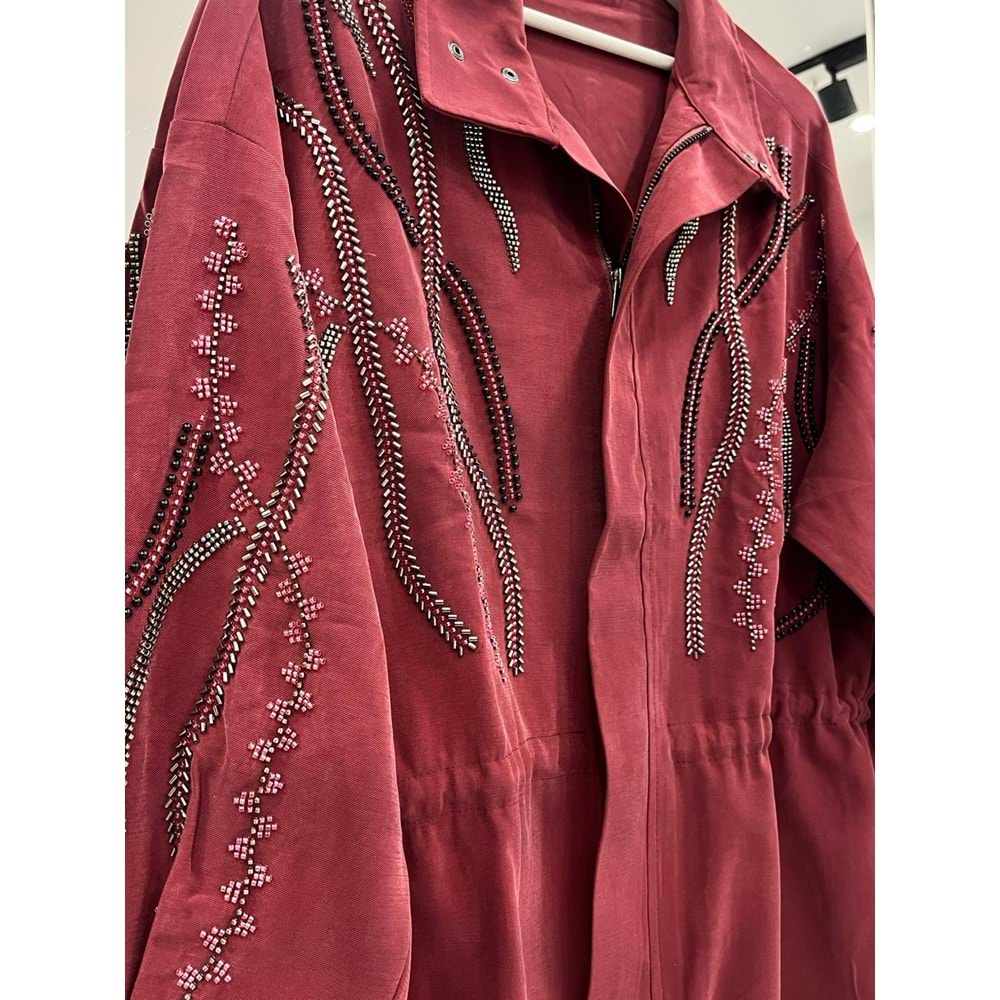 ADN TAŞLI CEKET CUPRA KARIŞIMLI - VİŞNE ÇÜRÜĞÜ - 2