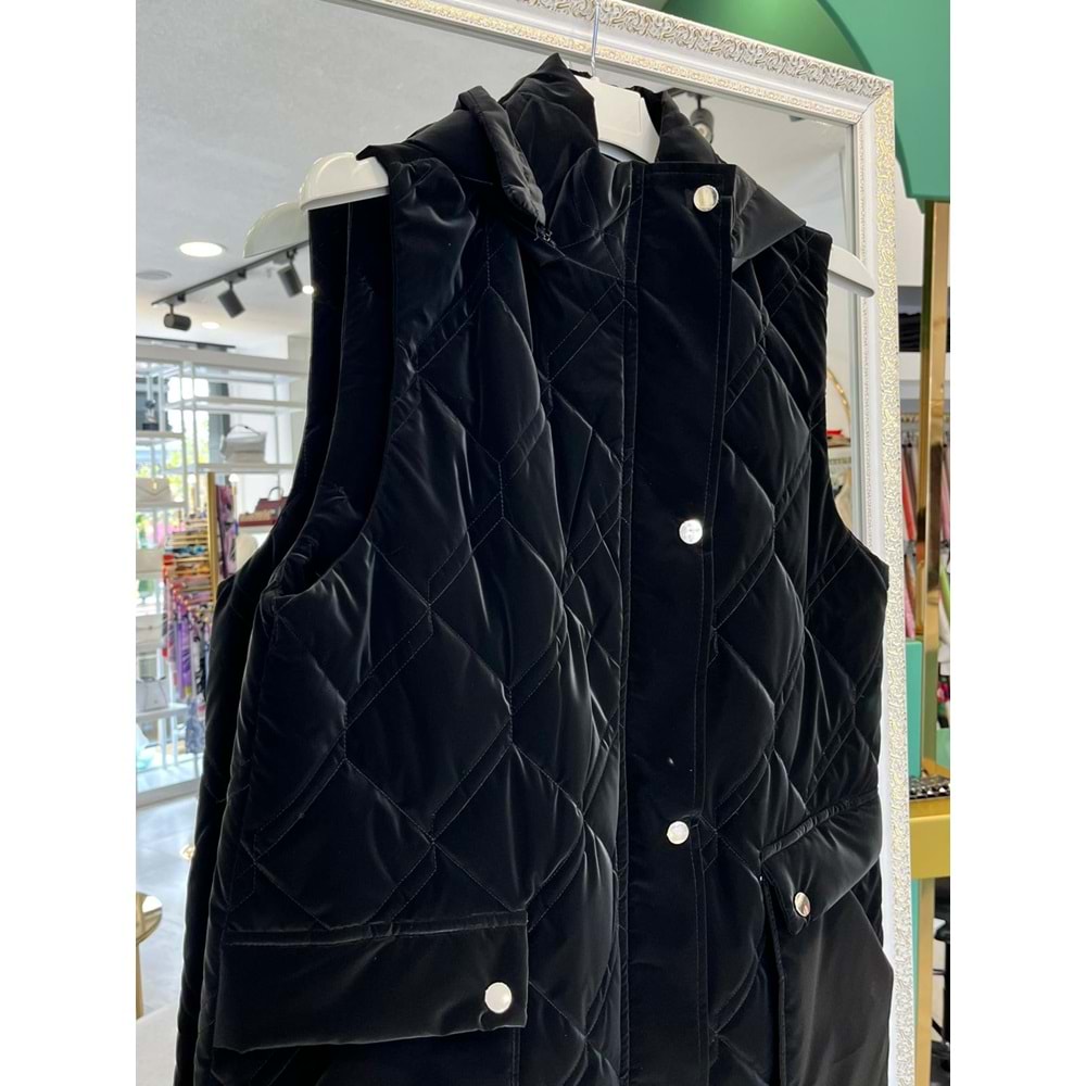 NURGÜN ŞİŞME YELEK - SİYAH - 40