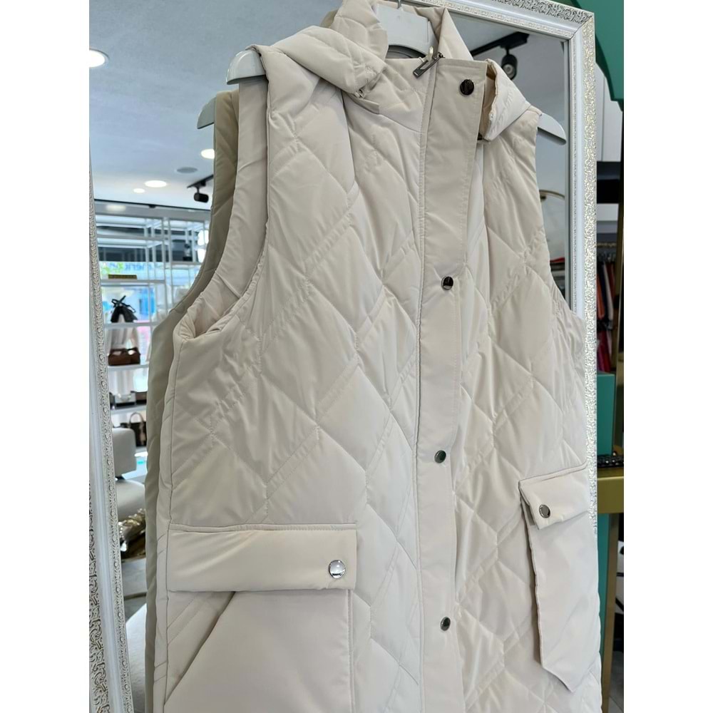 NURGÜN ŞİŞME YELEK - TAŞ - 42