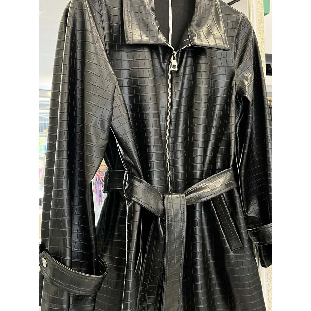 HALE MYSTİQUE DERİ CEKET - SİYAH - 2