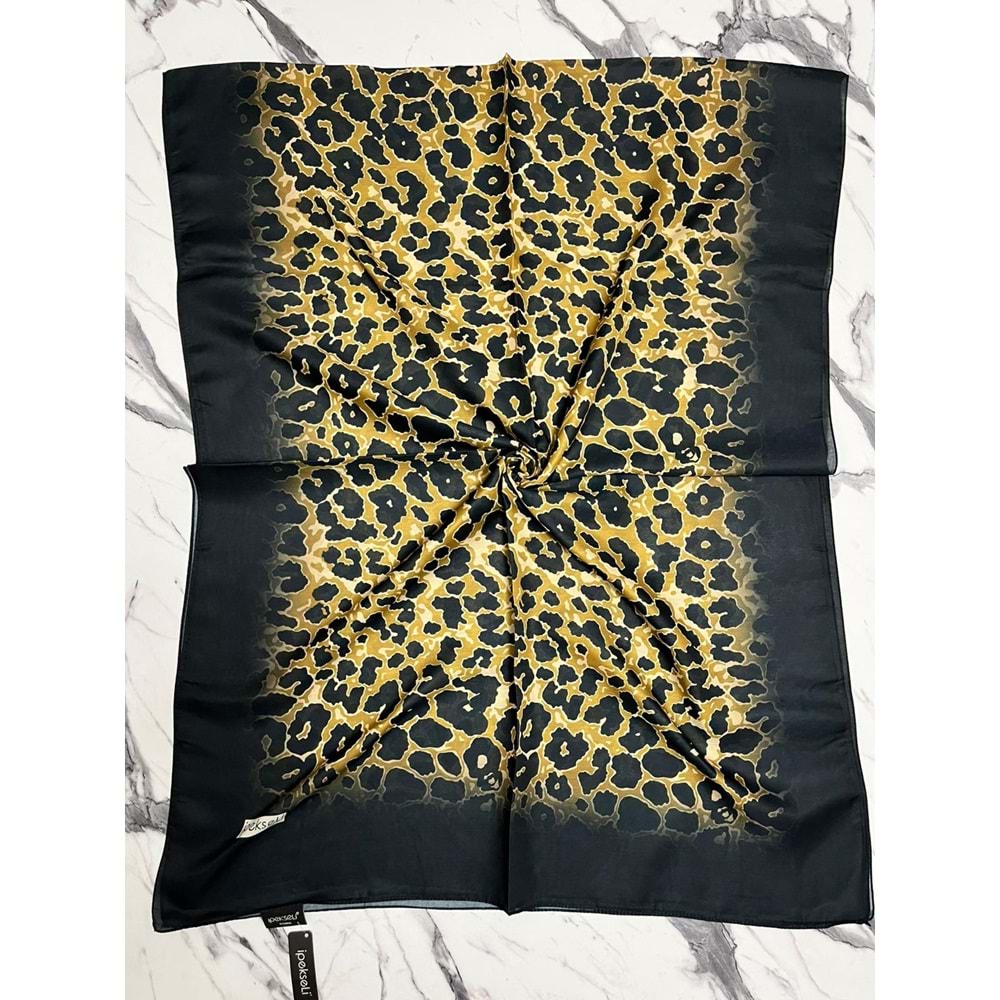 İPEKSELİ LEOPAR DESENLİ ORGANİK PAMUK ŞAL - 4