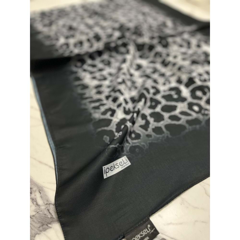 İPEKSELİ LEOPAR DESENLİ ORGANİK PAMUK ŞAL - 5