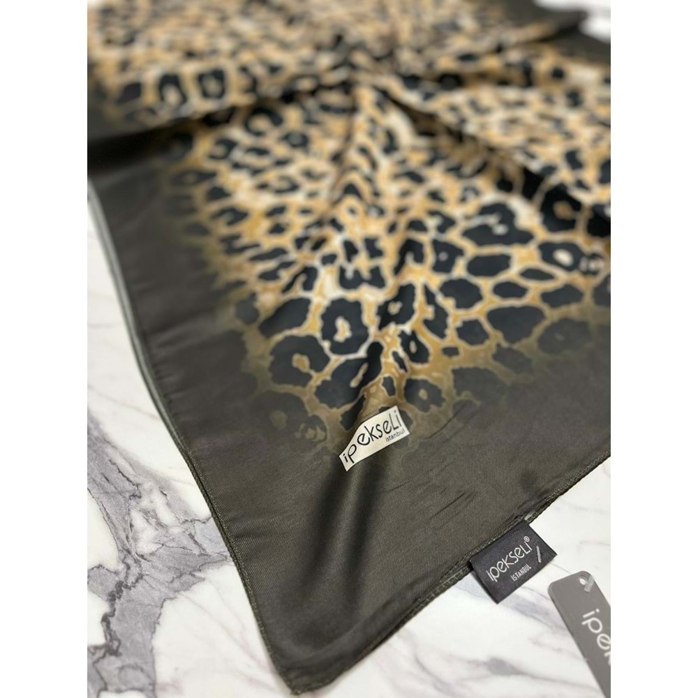 İPEKSELİ LEOPAR DESENLİ ORGANİK PAMUK ŞAL - 6