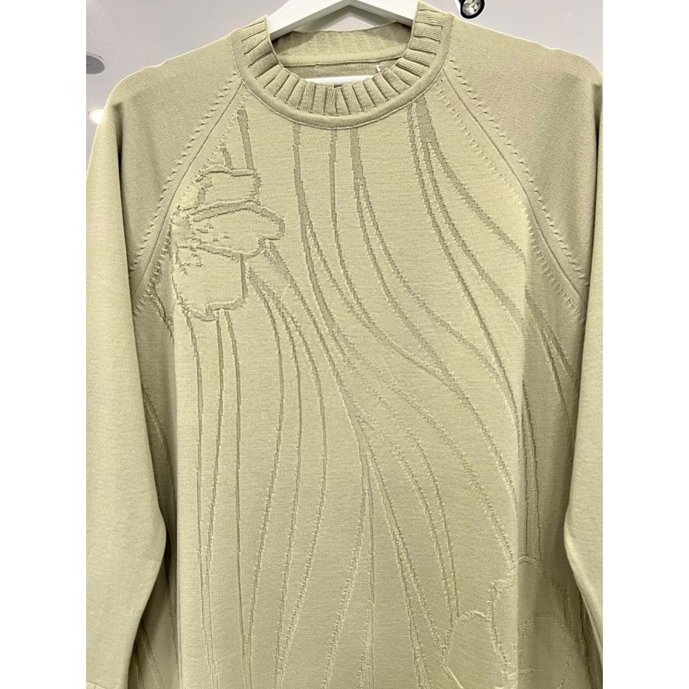 ADN KABARTMALI MERSERİZE TUNİK - MİNT YEŞİLİ - 2