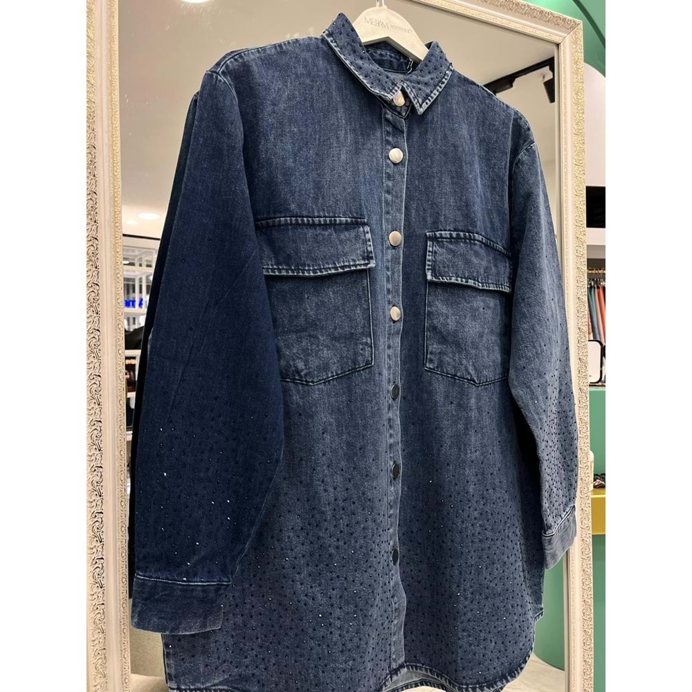 ADN BONCUKLU KOT GÖMLEK - LACİVERT - 1