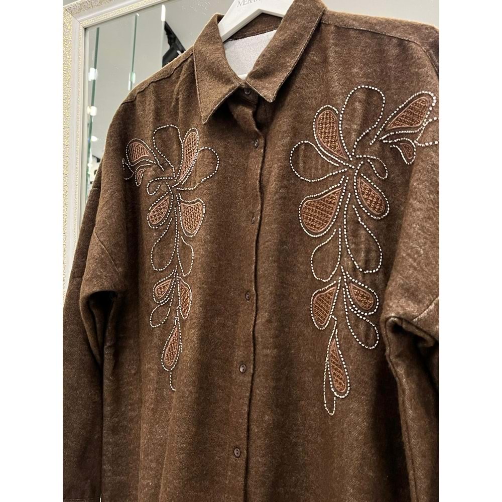 ADN DOKUMA GÖMLEK - ACI KAHVE - 1