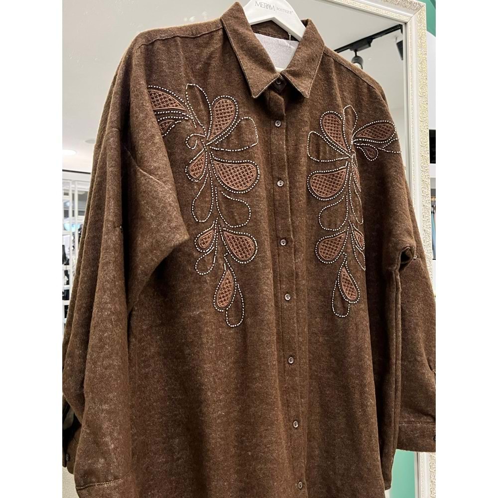 ADN DOKUMA GÖMLEK - ACI KAHVE - 2