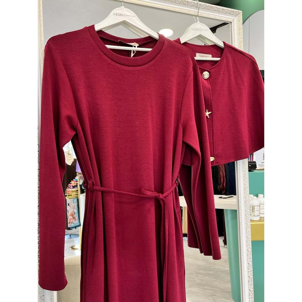 VATKATEX ŞAL ELBİSE - VİŞNE ÇÜRÜĞÜ - 42