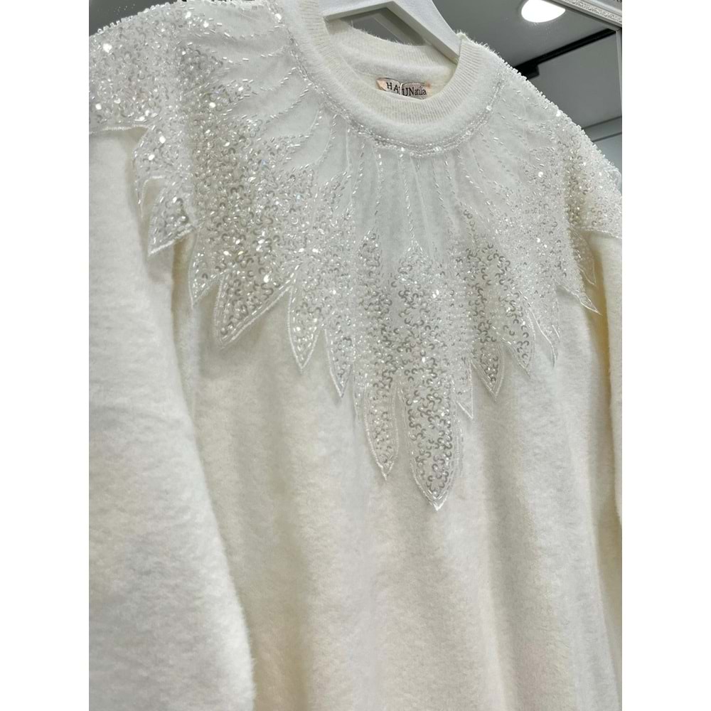 HATUN ANGORA TUNİK (38-44 BEDEN UYUMLU) - EKRU - STANDART