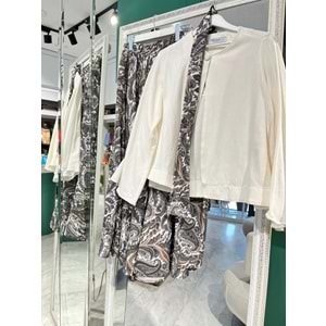 HEWES KETEN ETEKLİ TAKIM - KAHVERENGİ - 1