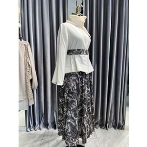 HEWES KETEN ETEKLİ TAKIM - KAHVERENGİ - 1