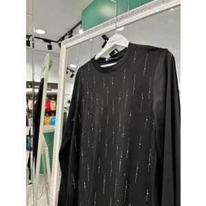 ADN TAŞLI TUNİK 302 - SİYAH - 1