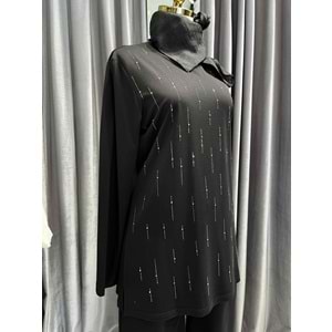 ADN TAŞLI TUNİK 302 - SİYAH - 1