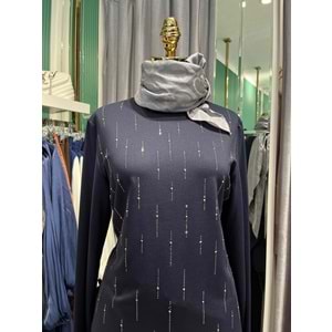 ADN TAŞLI TUNİK 302 - LACİVERT - 1