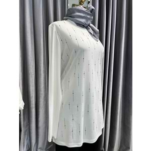 ADN TAŞLI TUNİK 302 - BEYAZ - 1