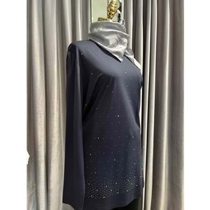 ADN BONCUK TAŞLI TUNİK - LACİVERT - 1