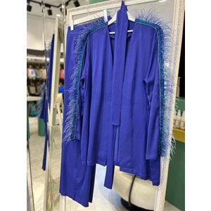 LİSA TÜYLÜ PANTOLON TAKIM - MAVİ - 2