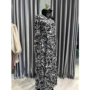 ZÜHRE MUSE ELBİSE - SİYAH-BEYAZ - 44