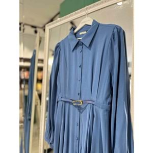 ADN LİYOSEL ELBİSE - İNDİGO MAVİ - 1