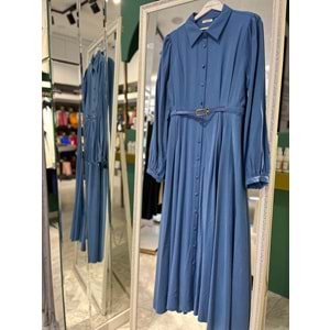 ADN LİYOSEL ELBİSE - İNDİGO MAVİ - 2