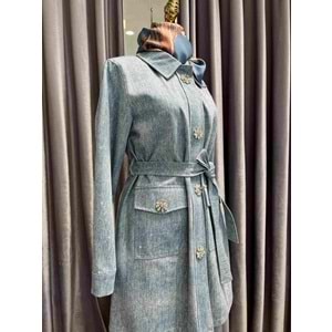 SELİNADA TAŞLI KOT CEKET - AÇIK MAVİ - 44