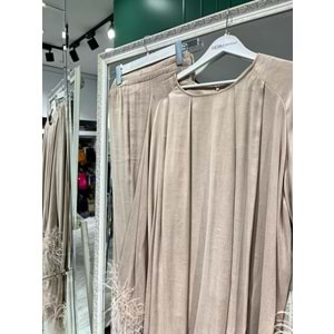 LİSA İPEK CUPRA TÜYLÜ İKİLİ TAKIM - BEJ - 1