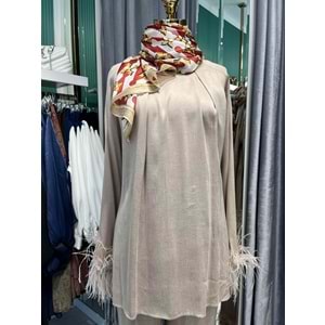 LİSA İPEK CUPRA TÜYLÜ İKİLİ TAKIM - BEJ - 1