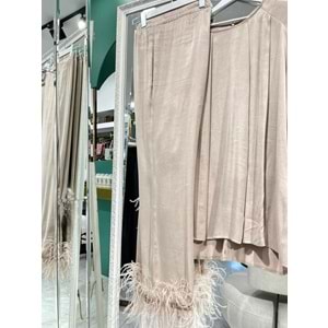 LİSA İPEK CUPRA TÜYLÜ İKİLİ TAKIM - BEJ - 1