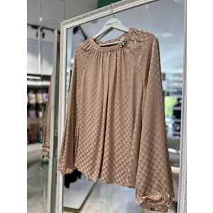 ZÜHRE GLAZE BLUZ - BEJ - 40