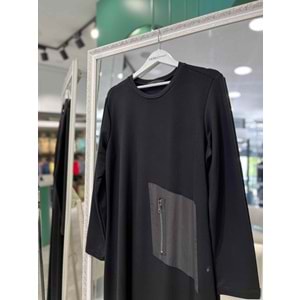 EBRU ALTAŞ DEX ELBİSE - SİYAH - 1