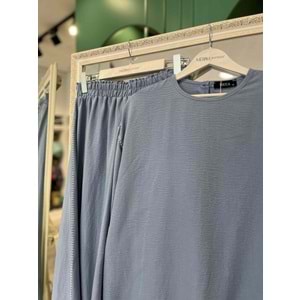 MICCA ETEKLİ TAKIM KENAR NAKIŞ DETAYLI 251883M - AÇIK MAVİ - 40