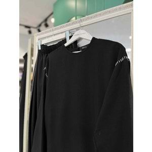 MICCA ETEKLİ TAKIM KENAR NAKIŞ DETAYLI 251883M - SİYAH - 38