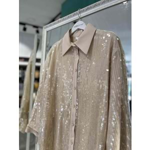 LİSA PUL PAYET GÖMLEK 3092 - BEJ - 2