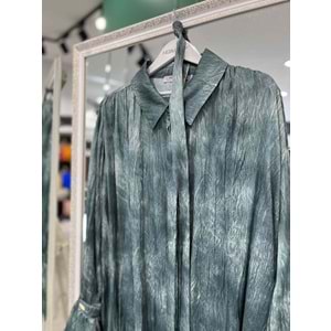 MARCHA GÖMLEK KENDİNDEN DESENLİ 10800 - MİNT YEŞİLİ - 2