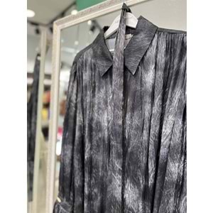 MARCHA GÖMLEK KENDİNDEN DESENLİ 10800 - SİYAH - 1