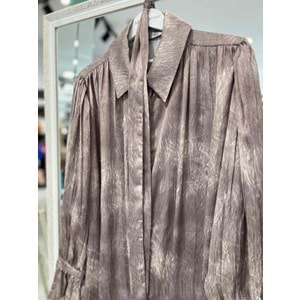 MARCHA GÖMLEK KENDİNDEN DESENLİ 10800 - VİZON - 2